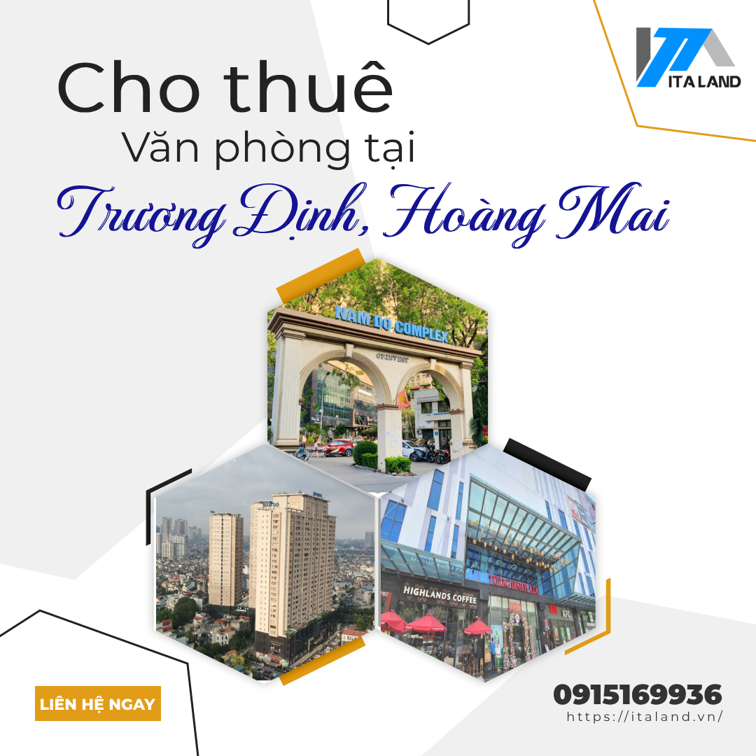 Tổng hợp mặt bằng cho thuê văn phòng tại đường Trương Định, Hoàng Mai
