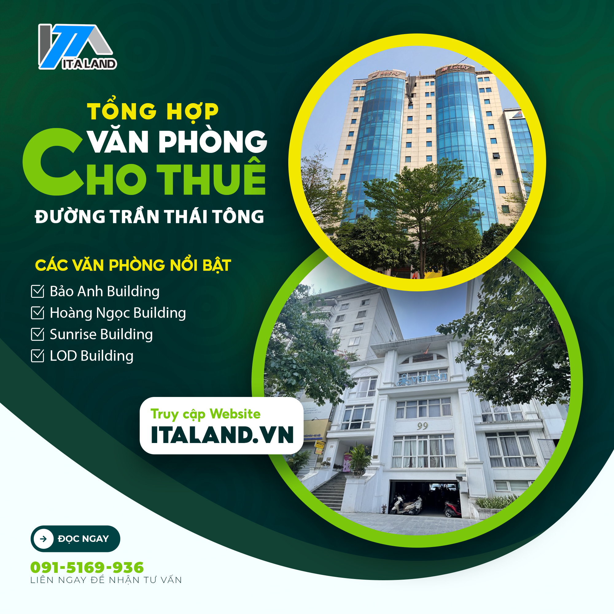 Tổng hợp mặt bằng cho thuê văn phòng tại đường Trần Thái Tông, Cầu Giấy
