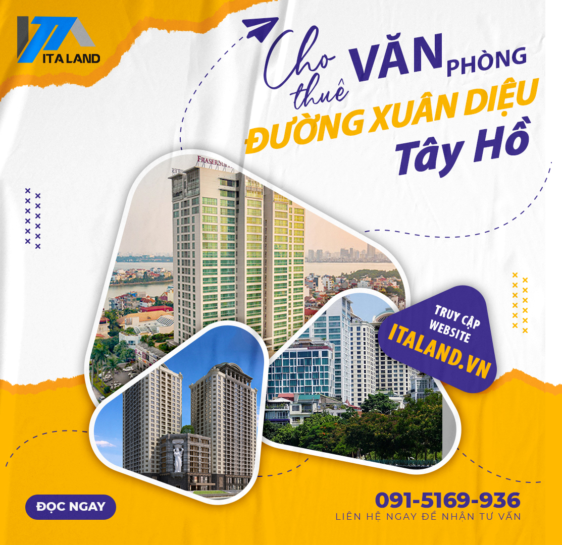 Tổng hợp mặt bằng cho thuê văn phòng tại đường Xuân Diệu, Tây Hồ