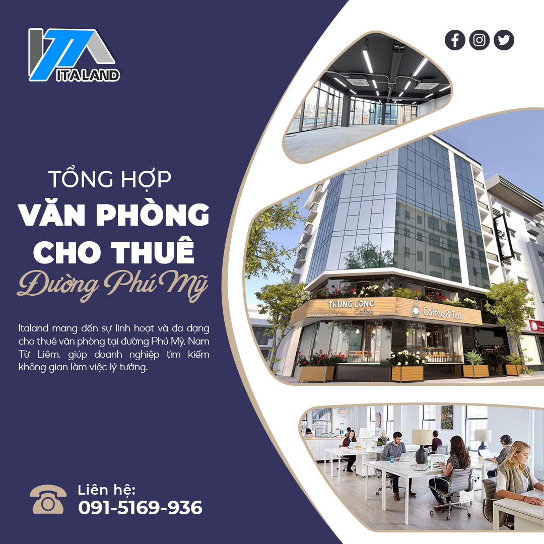 Tổng hợp mặt bằng cho thuê văn phòng tại đường Phú Mỹ, Nam Từ Liêm
