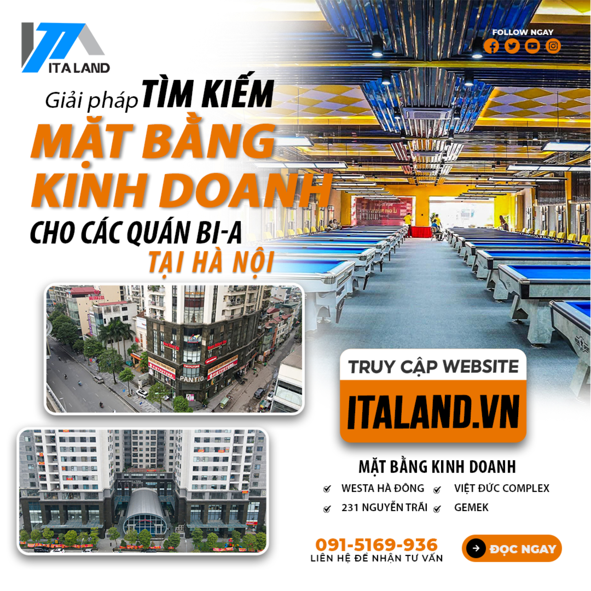 Giải pháp tìm kiếm mặt bằng kinh doanh cho quán Bi-a tại Hà Nội