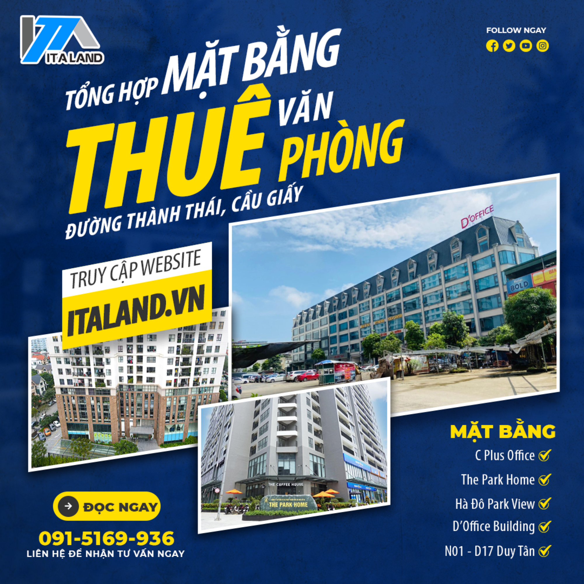 Tổng hợp mặt bằng cho thuê văn phòng tại đường Thành Thái, Cầu Giấy