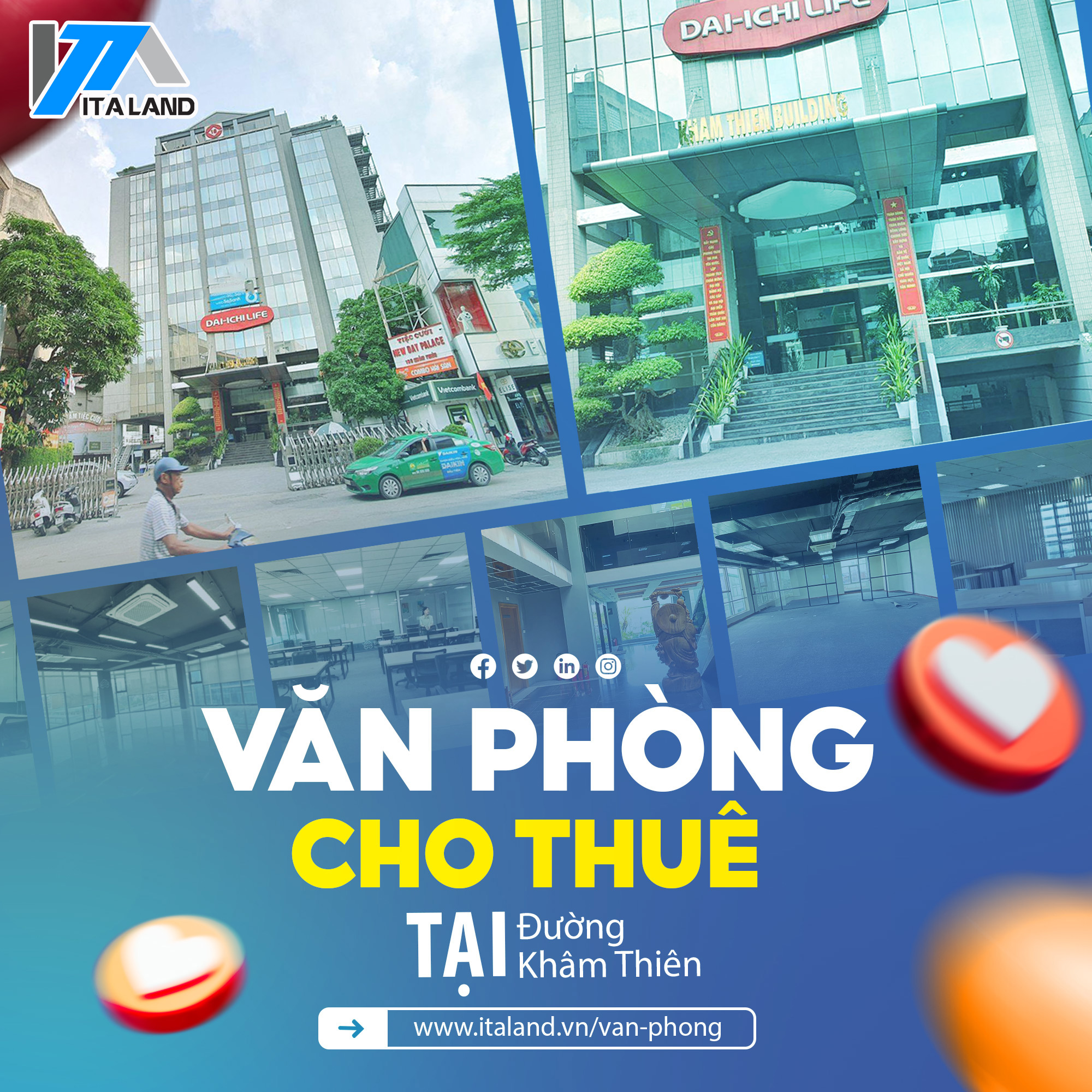 Tổng hợp mặt bằng cho thuê văn phòng tại đường Khâm Thiên, Đống Đa