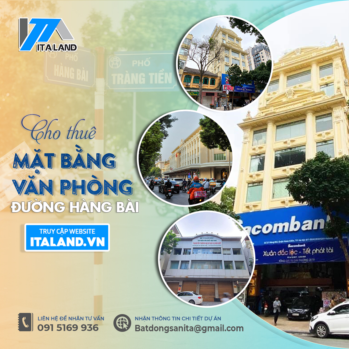 Tổng hợp mặt bằng cho thuê văn phòng tại đường Hàng Bài, Hoàn Kiếm