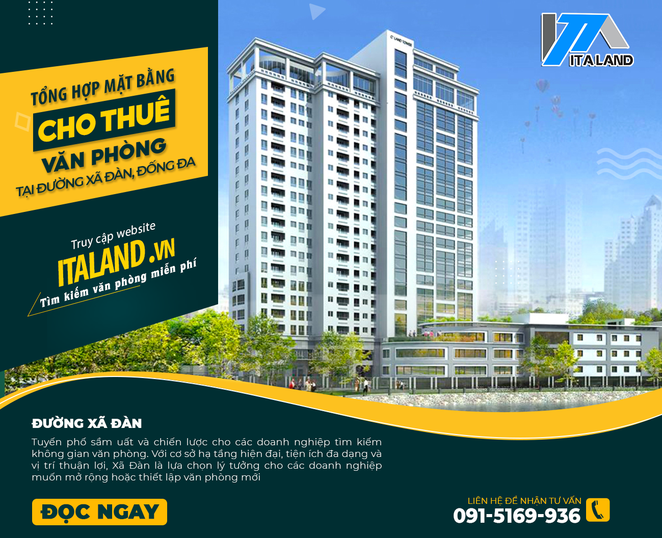 Tổng hợp mặt bằng cho thuê văn phòng tại đường Xã Đàn, Đống Đa