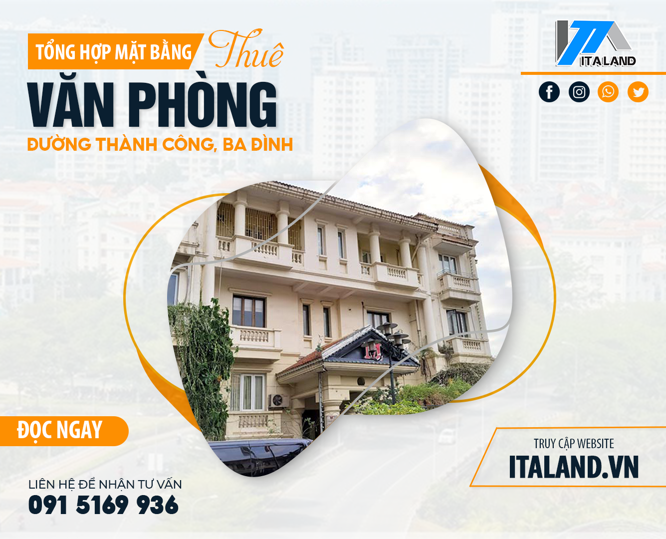 Tổng hợp mặt bằng cho thuê văn phòng tại đường Thành Công, Ba Đình