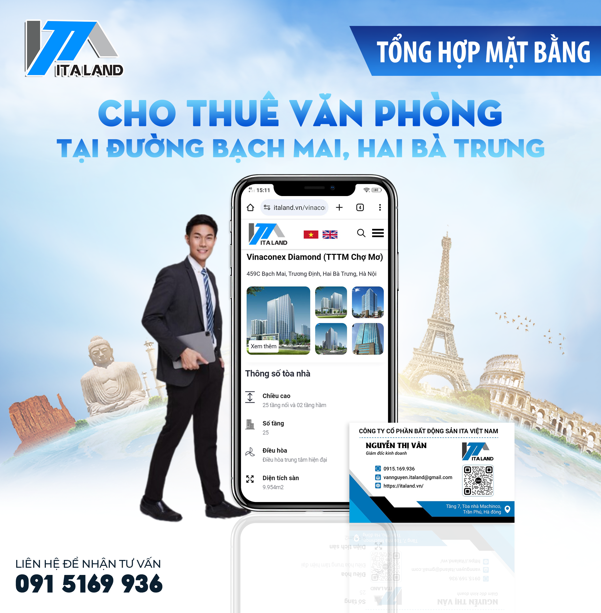 Tổng hợp mặt bằng cho thuê văn phòng tại đường Bạch Mai, Hai Bà Trưng