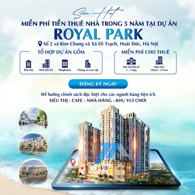 Miễn phí tiền thuê nhà, mặt bằng kinh doanh trong 5 năm tại dự án chung cư The Wisteria - Hinode Royal Park