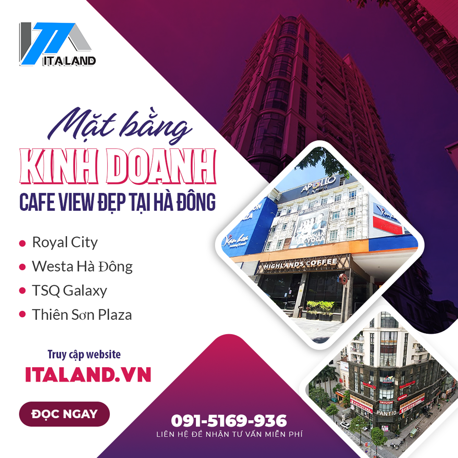 Mặt bằng kinh doanh cafe view đẹp tại Hà Đông