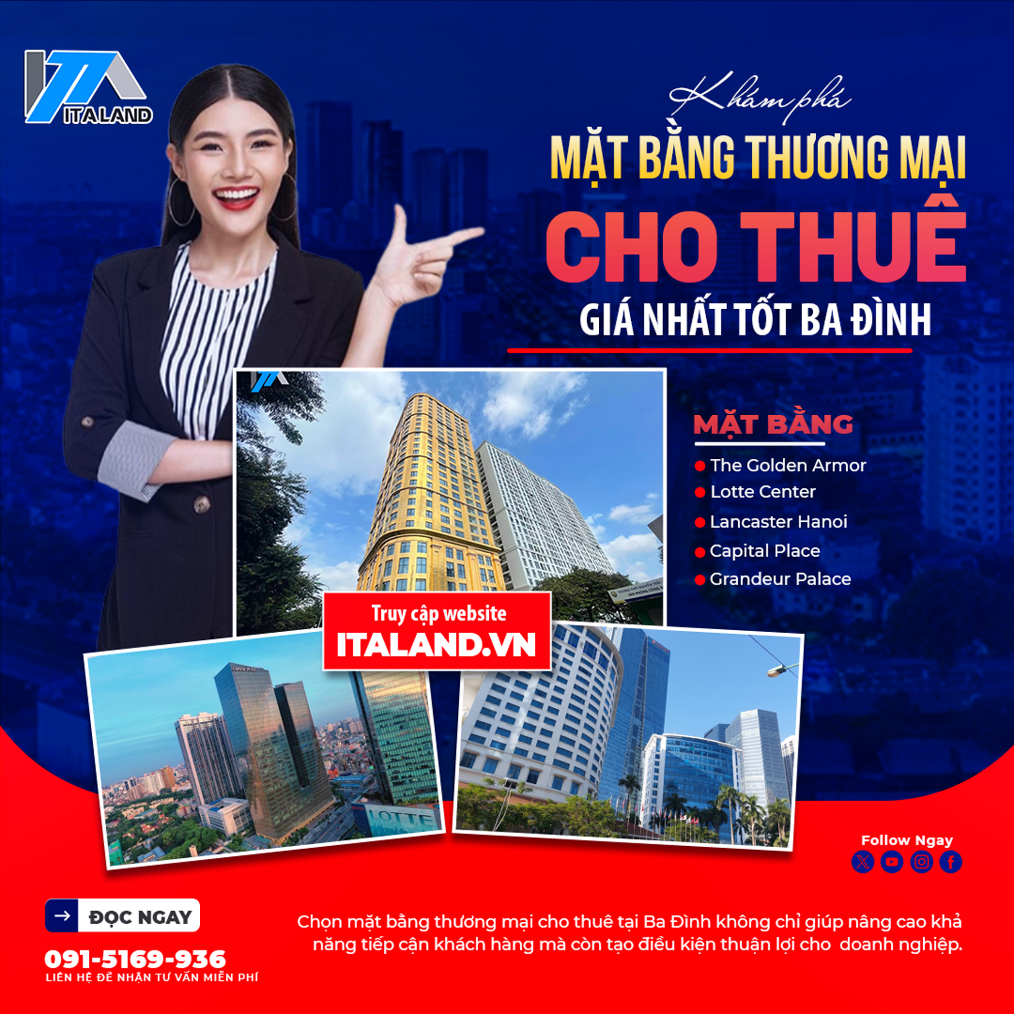 Mặt bằng thương mại cho thuê giá tốt tại Ba Đình