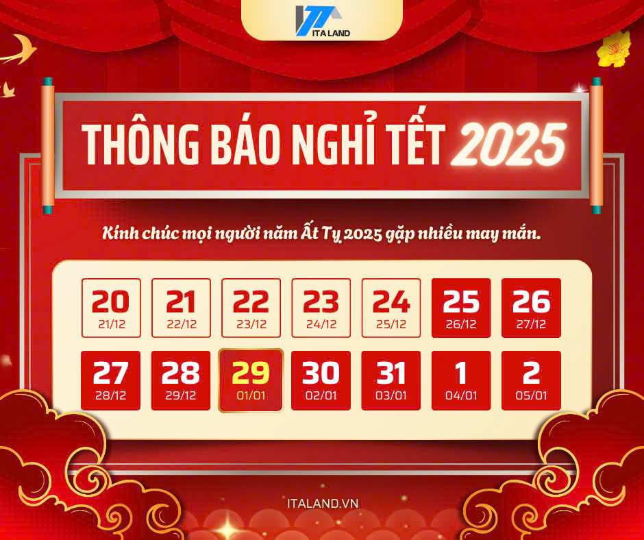 ITALAND THÔNG BÁO NGHỈ TẾT ÂM LỊCH 2025
