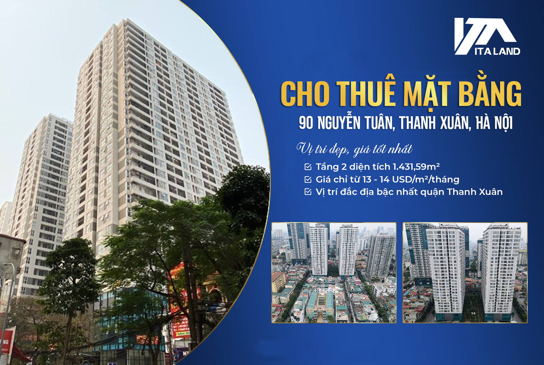 Cho thuê văn phòng 90 Nguyễn Tuân – Vị trí đẹp, giá tốt nhất