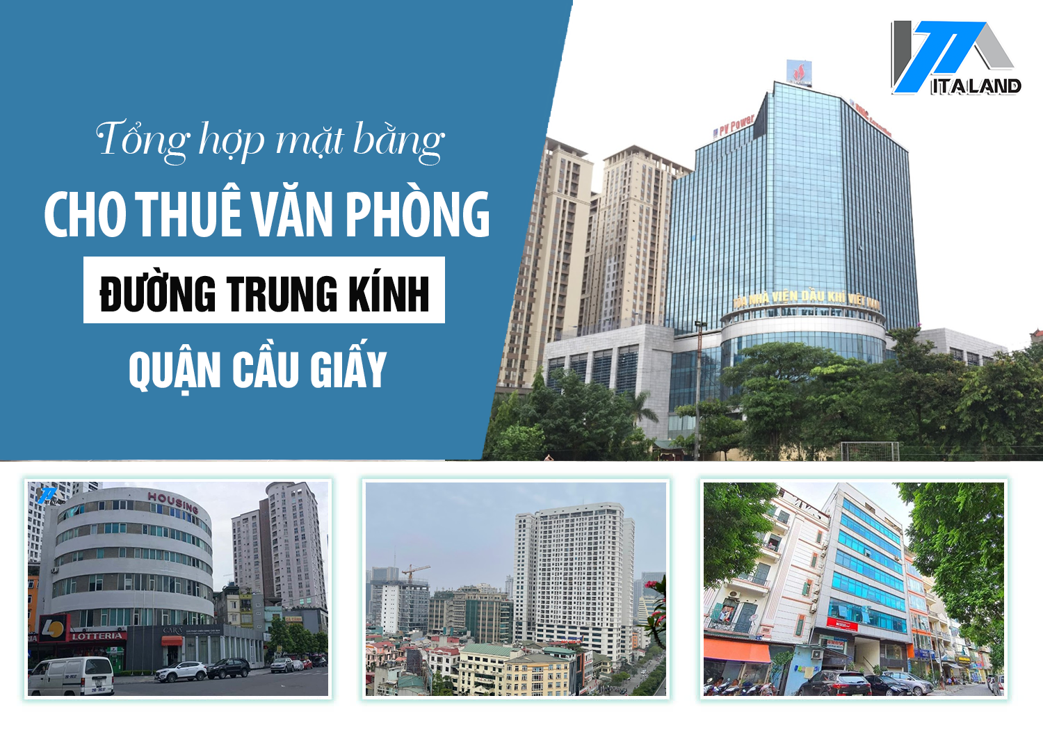 Tổng hợp mặt bằng cho thuê văn phòng tại đường Trung Kính (Cầu Giấy)