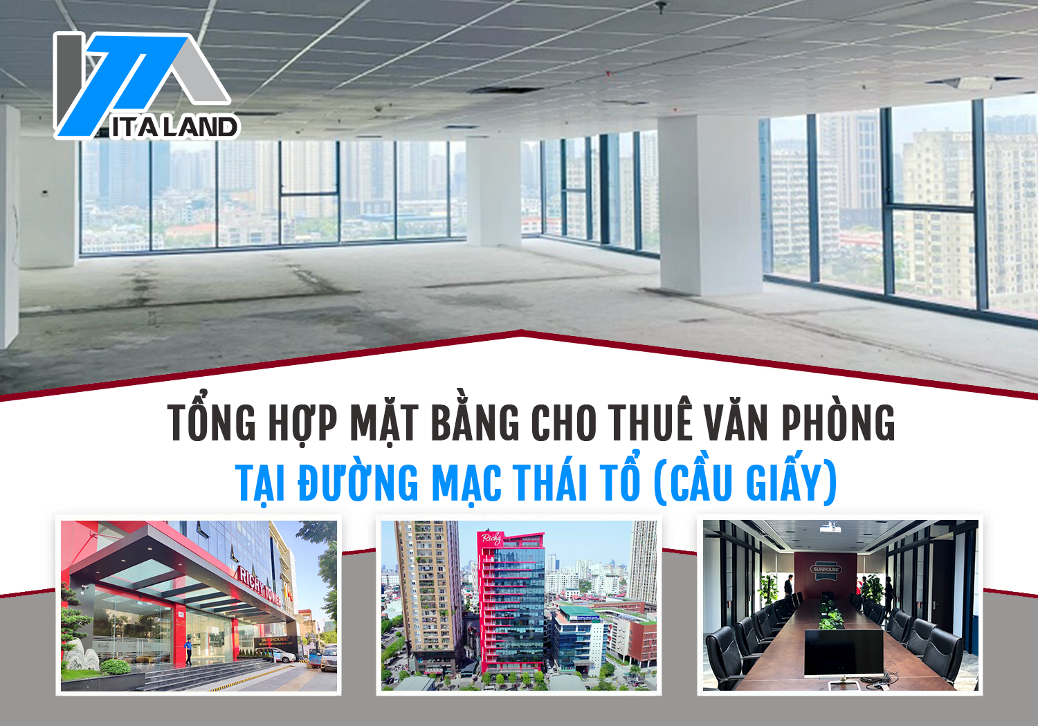 Tổng hợp mặt bằng cho thuê văn phòng tại đường Mạc Thái Tổ (Cầu Giấy)