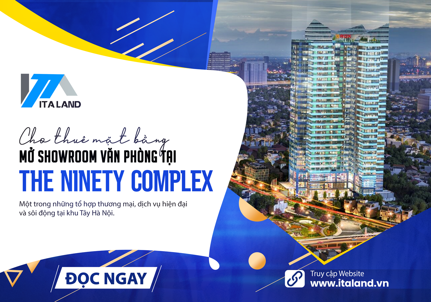 Cho thuê mặt bằng mở showroom – văn phòng tại The Ninety Complex