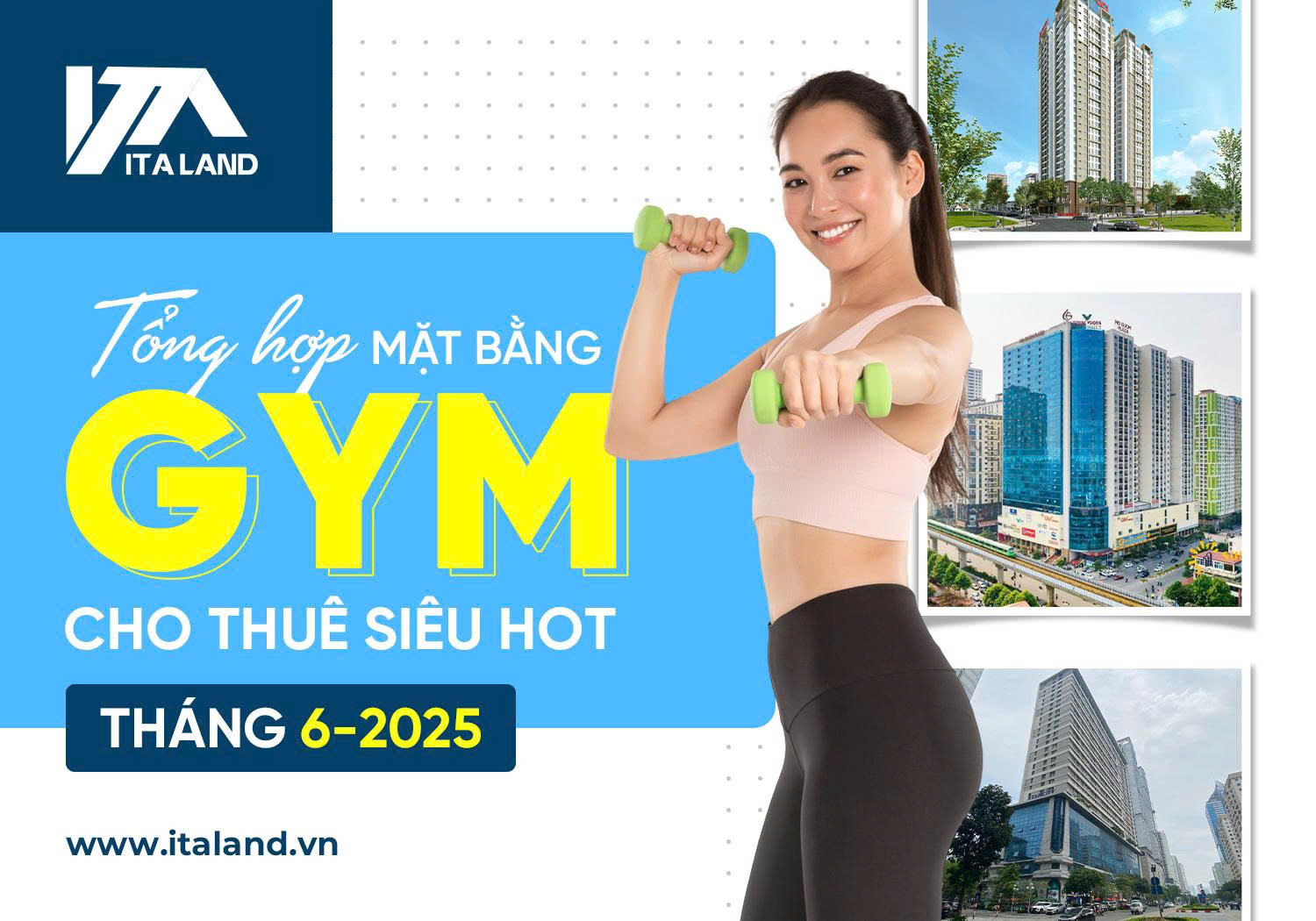 Tổng hợp mặt bằng gym cho thuê siêu Hot tháng 6/2025