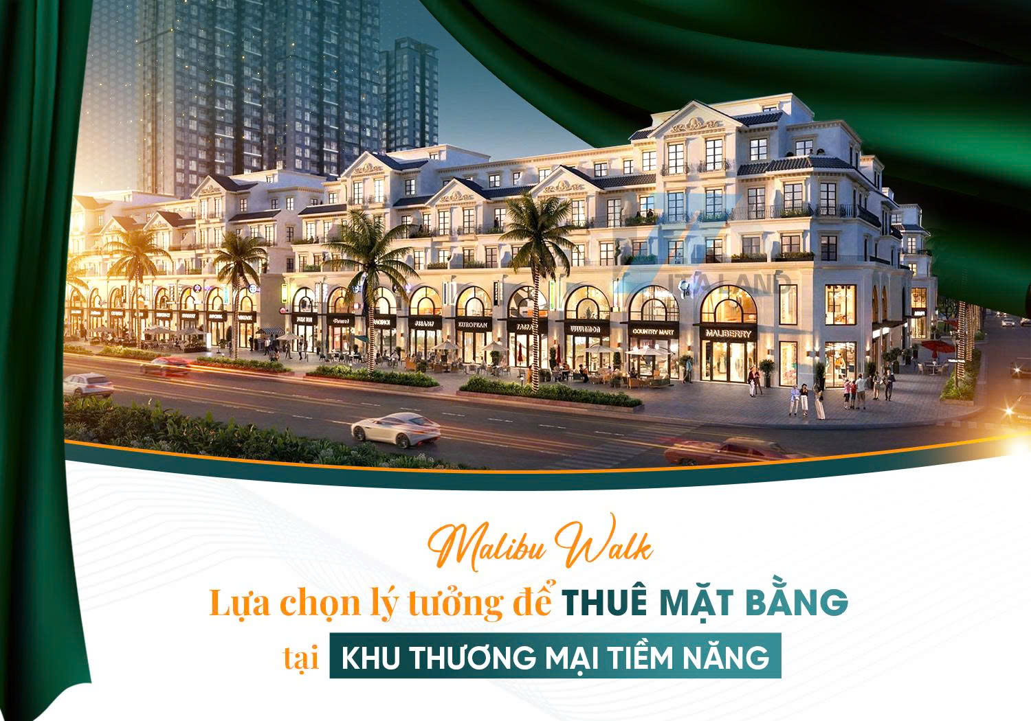 Malibu Walk lựa chọn lý tưởng để thuê mặt bằng tại khu thương mại tiềm năng