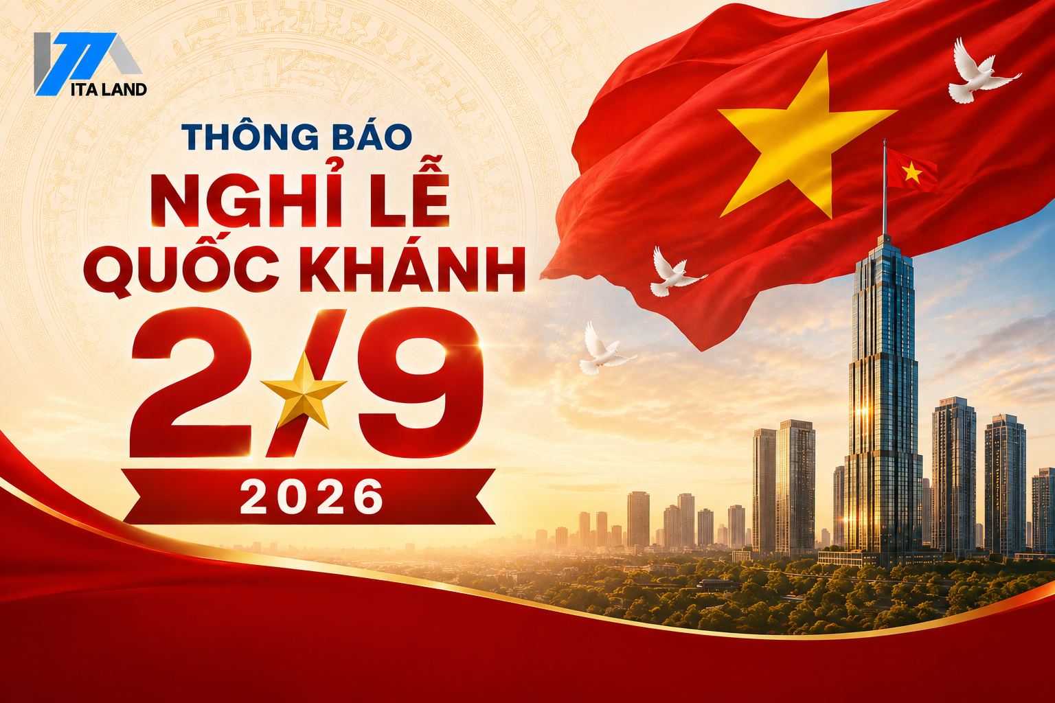 THÔNG BÁO NGHỈ LỄ QUỐC KHÁNH 2/9/2026