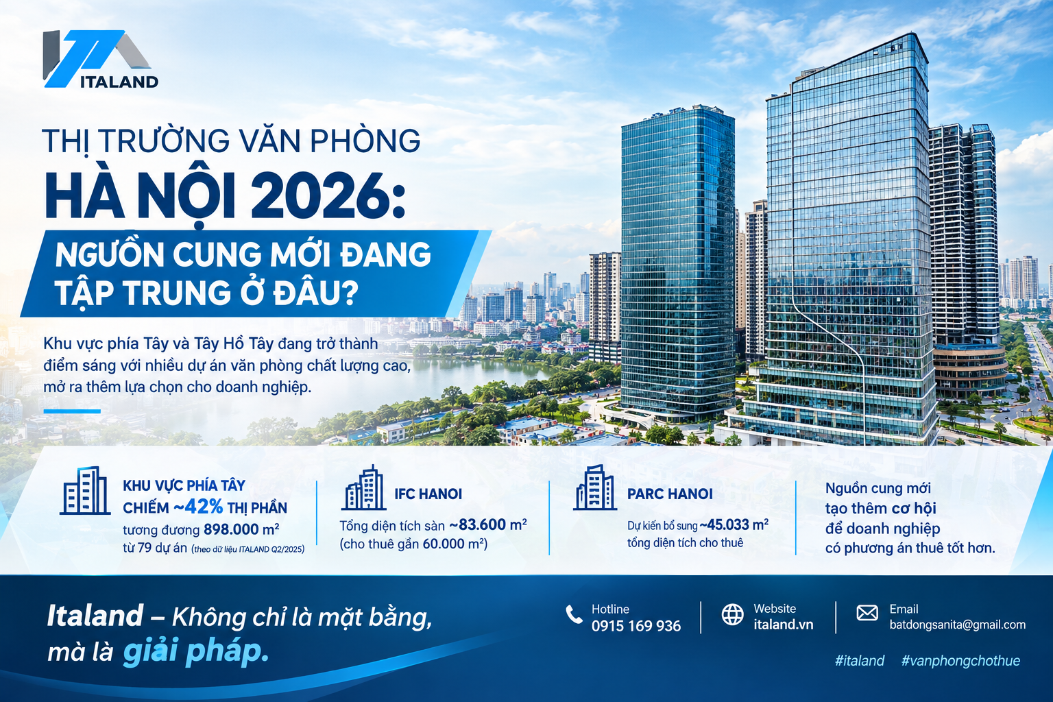 THỊ TRƯỜNG VĂN PHÒNG HÀ NỘI 2026: NGUỒN CUNG MỚI ĐANG TẬP TRUNG Ở ĐÂU?