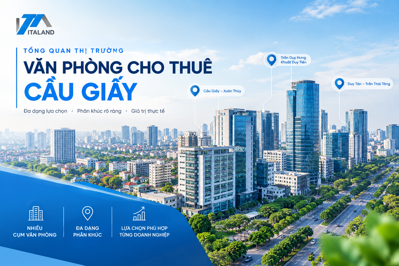 Thị trường cho thuê văn phòng Cầu Giấy: Đánh giá hạng A, B, C và cách chọn tòa nhà phù hợp