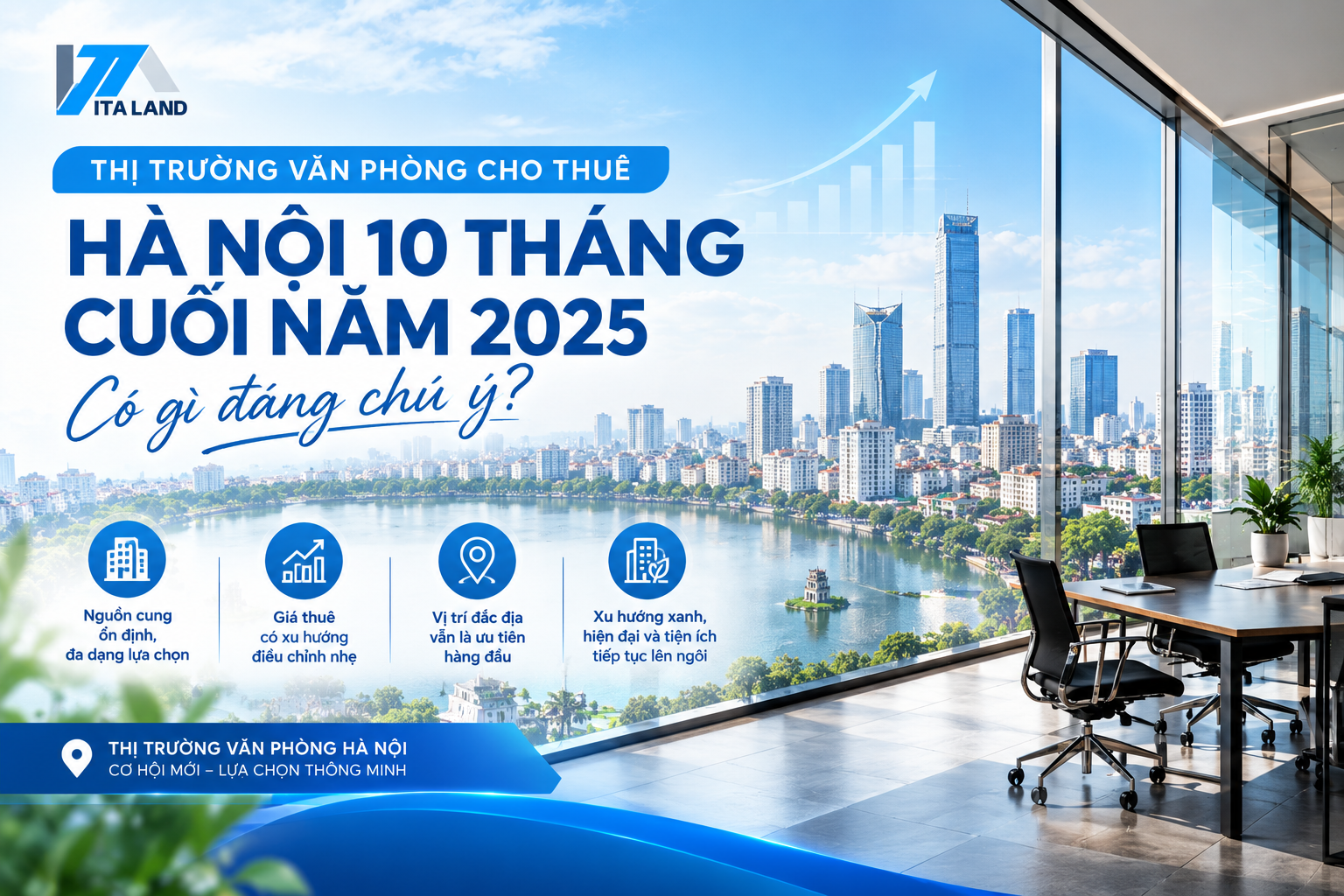 Thị trường văn phòng cho thuê Hà Nội 10 tháng cuối năm 2025 có gì đáng chú ý?