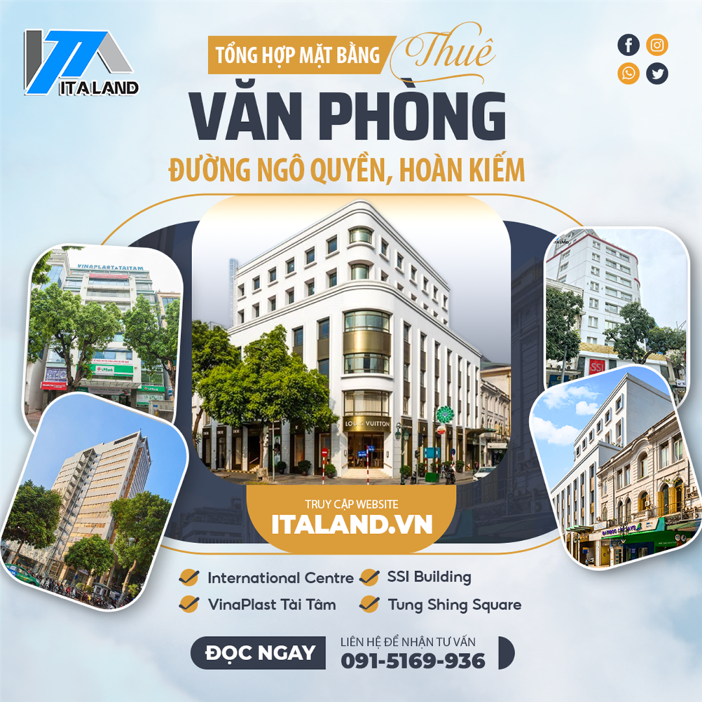 Tổng hợp mặt bằng cho thuê văn phòng tại đường Ngô Quyền, Hoàn Kiếm