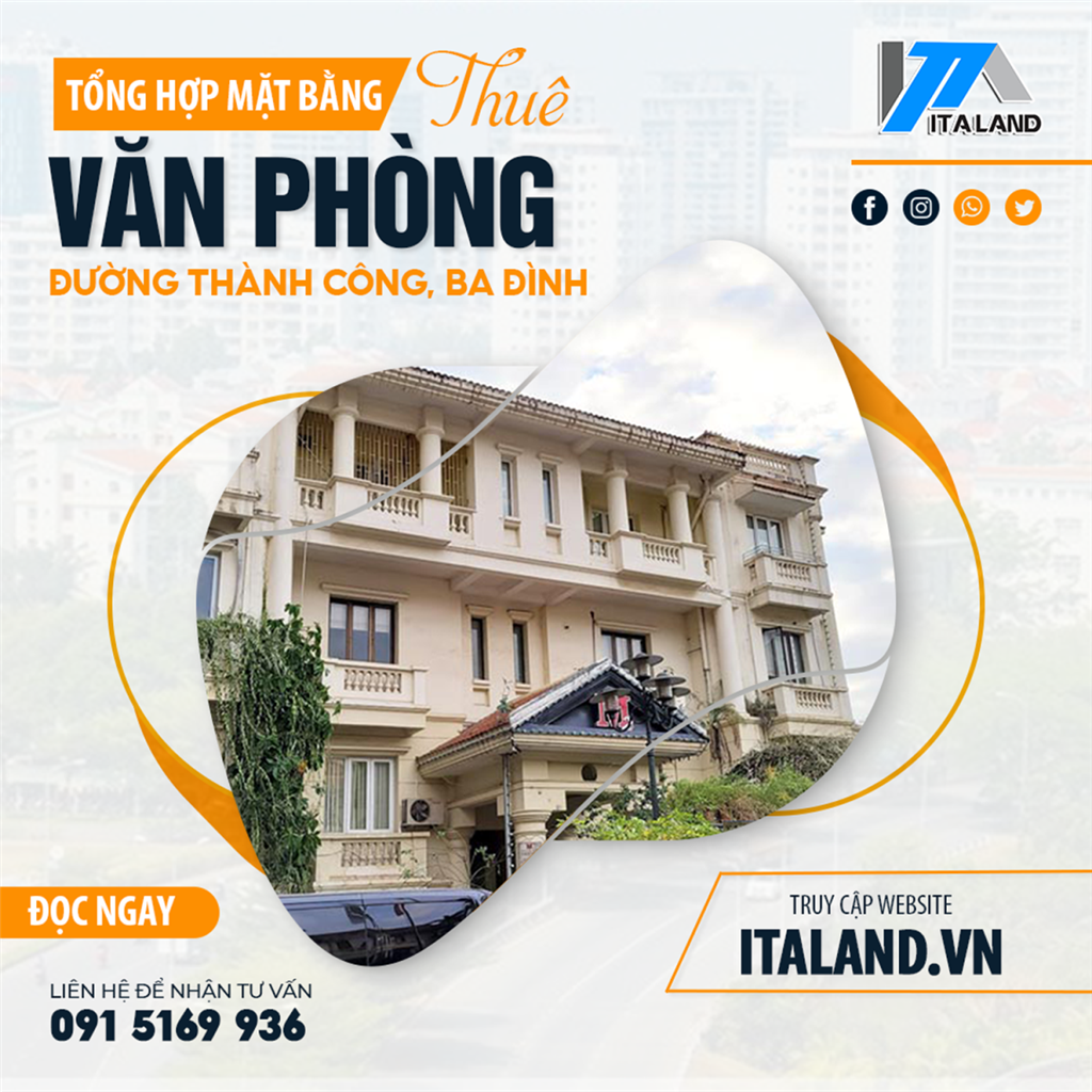 Tổng hợp mặt bằng cho thuê văn phòng tại đường Thành Công, Ba Đình