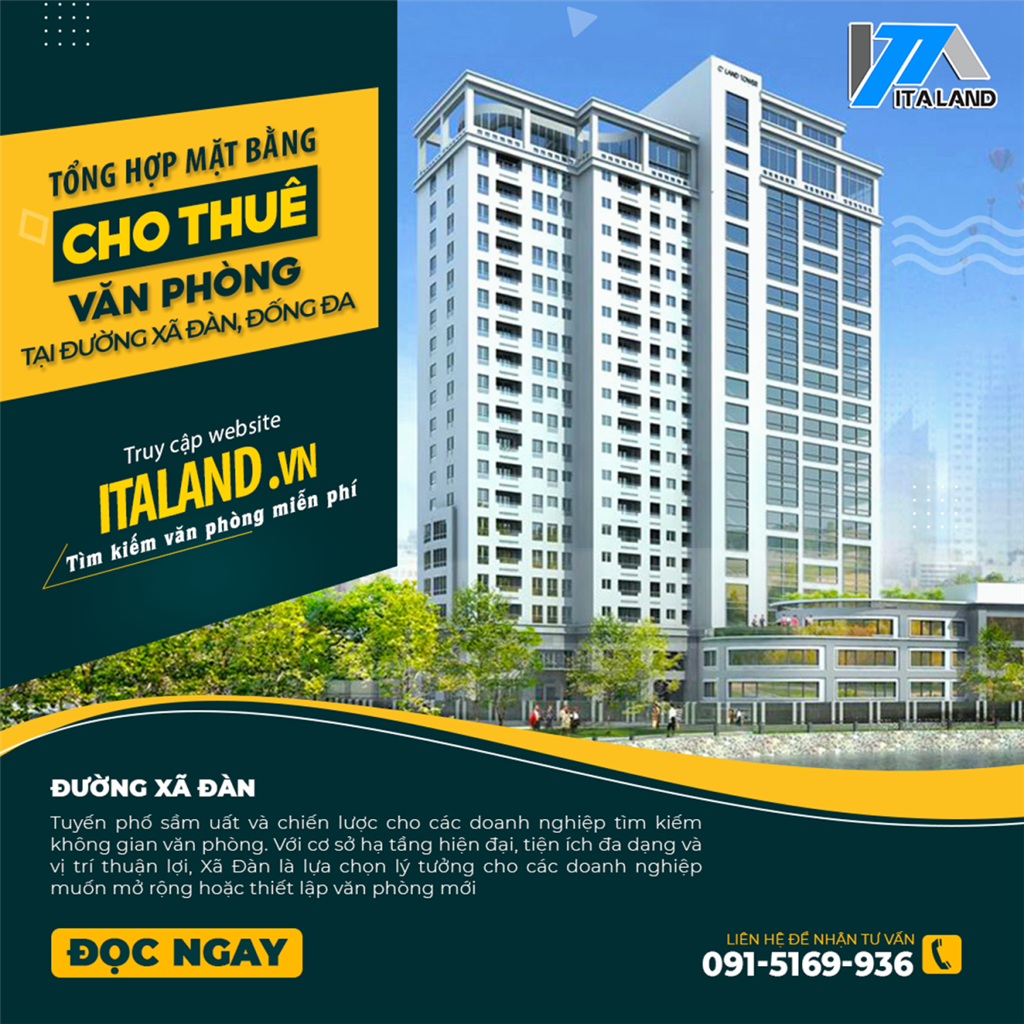 Tổng hợp mặt bằng cho thuê văn phòng tại đường Xã Đàn, Đống Đa
