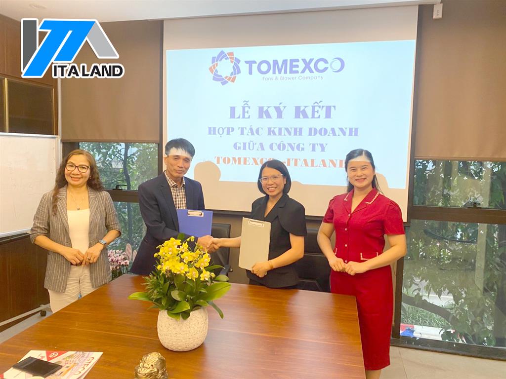 Lễ ký kết hợp tác giữa ITALAND cùng công ty Tomexco và Gteco đồng hành trong lĩnh vực quạt sải cánh lớn và quạt công nghiệp
